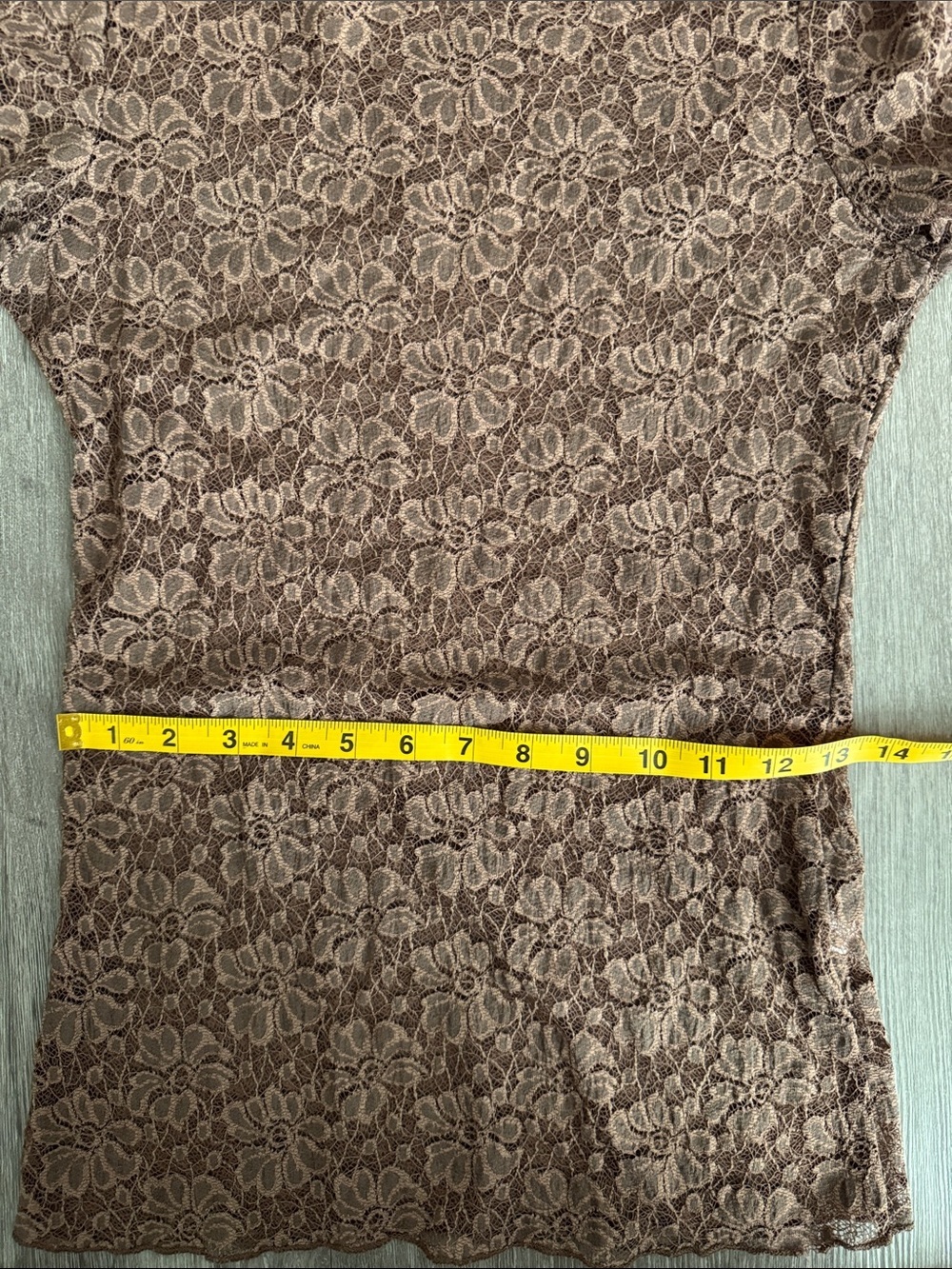 Forever 21 Light Brown Floral Lace Long Sleeve Sheer Top - Picture 7 of 9